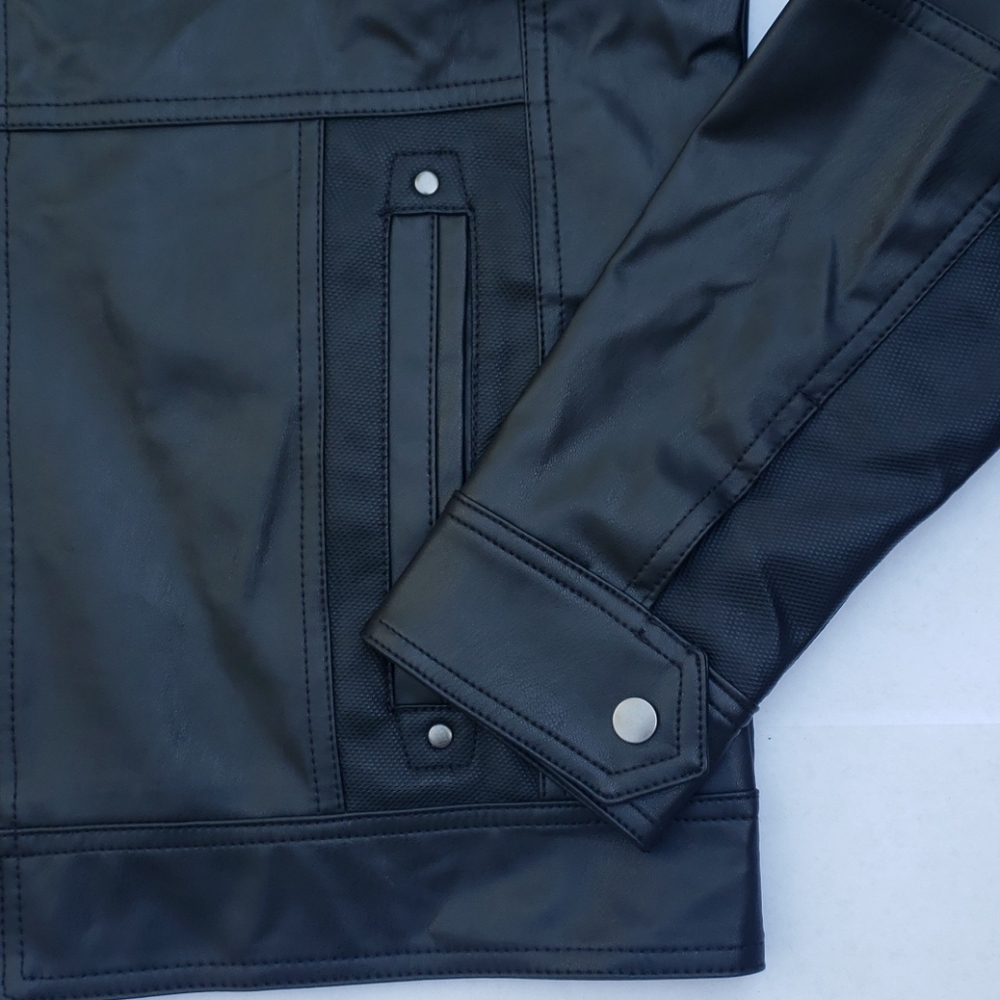 NEW G by GUESS Mando Faux-Leather Jacket SZ S - Picture 3 of 5